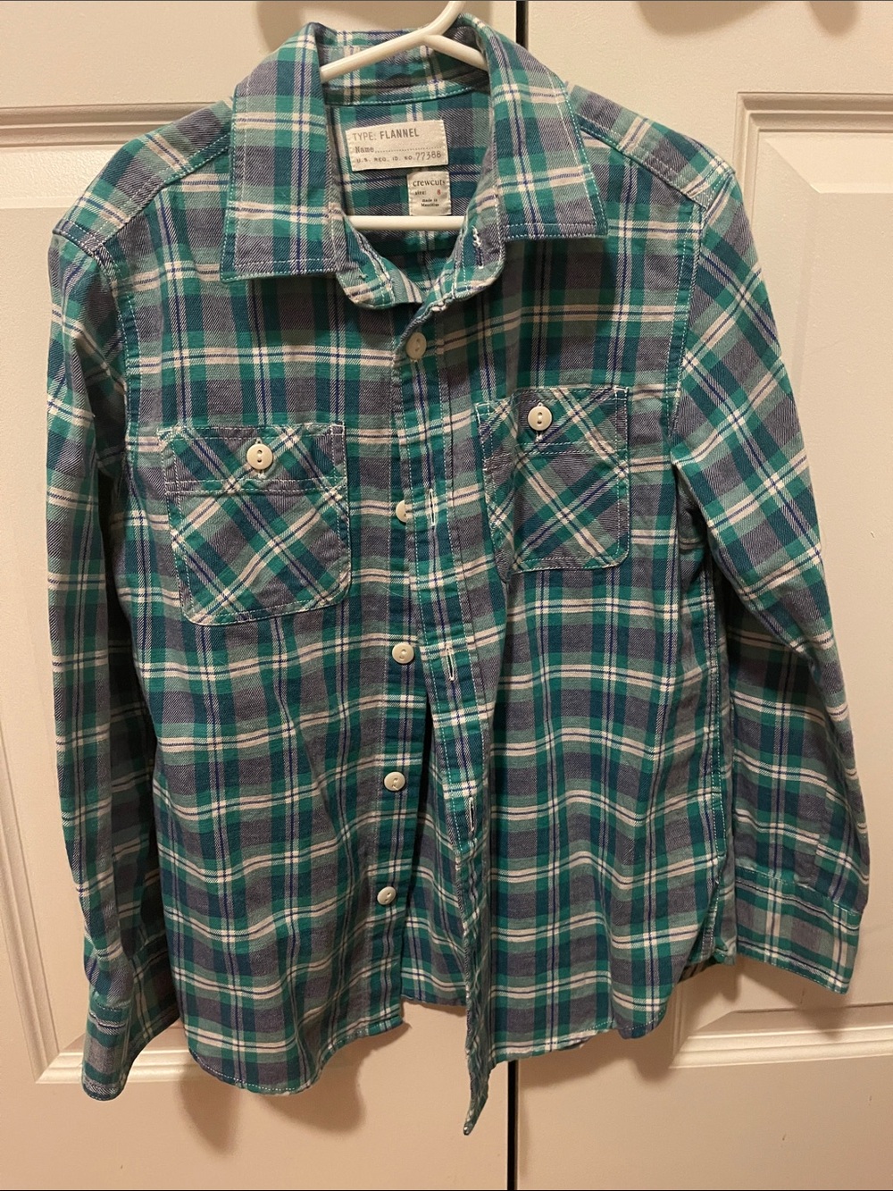 Crewcuts Teal and Navy Plaid Button-Down Shirt